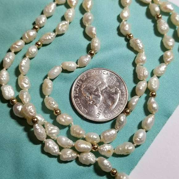 Relisted - vintage real pearls necklace freshwater knotted - Picture 3 of 10